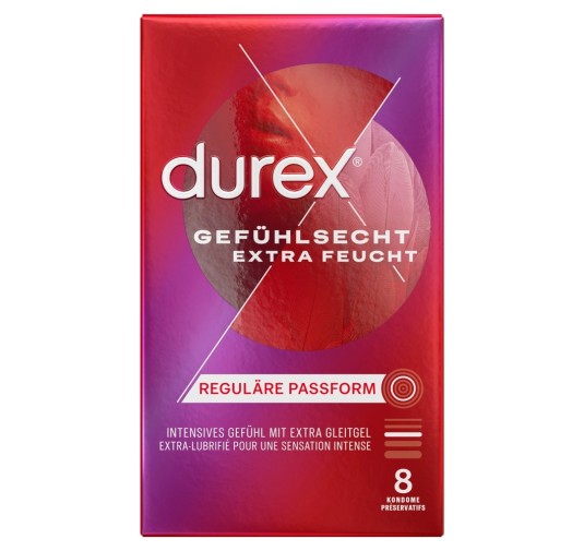 Durex - Prezerwatywy Ze Zbiorniczkiem Nawilżone Gefühl.extra lubr. 8 szt